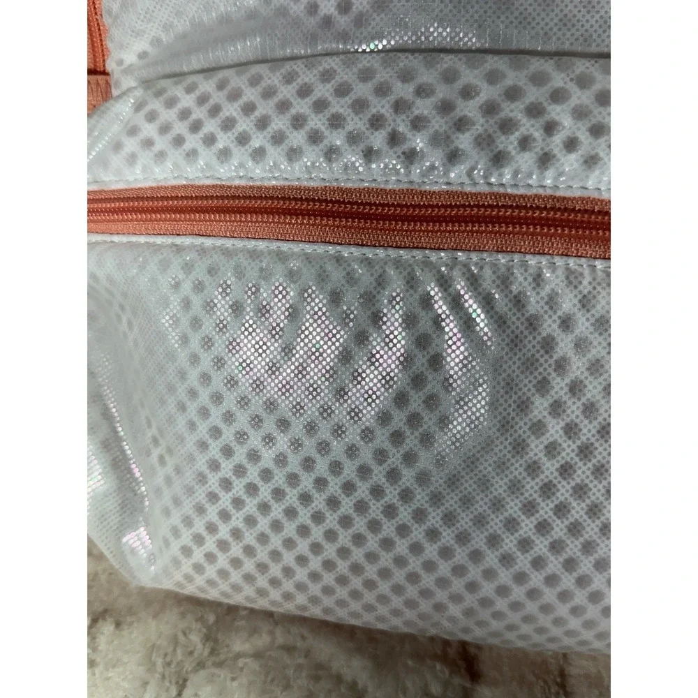 Nike Air Backpack w. iridescent white mesh body & Peach Detail 13